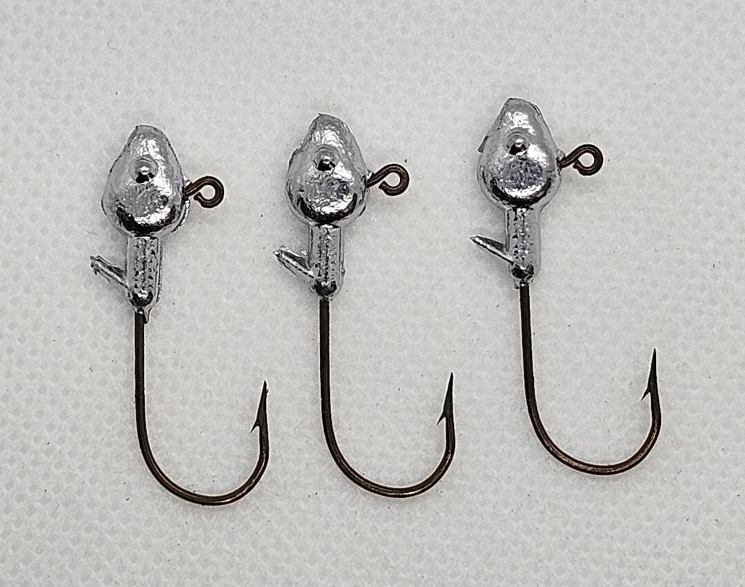 100 pcs 1/16 oz Minnow Head Jig Head Eagle Claw Black