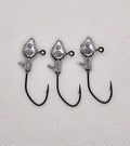 100 pcs 1/32 oz Lead Minnow head Unpainted Jig Head Eagle Claw Black Platinum