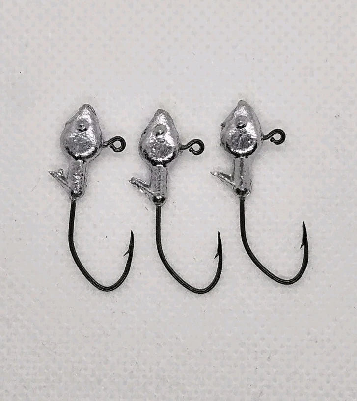 100 pcs 1/16 oz Minnow Head Jig Head Eagle Claw Black Platinum