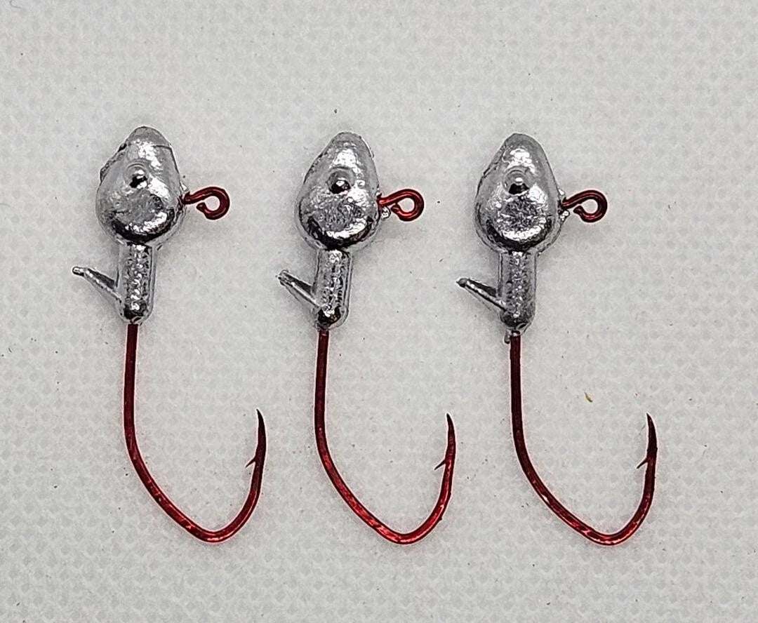 100 pcs 1/16 oz Minnow Head Unpainted Jig Head Eagle Claw Lil Nasty