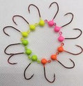 25 pcs 1/64 oz Ball Head Jig Eagle Claw Lil Nasty Painted All Eyes Clear