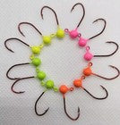 25 pcs 1/16 oz Ball Head Jig Eagle Claw Lil Nasty Painted All Eyes Clear