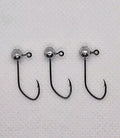 100 pcs 1/32 oz Ball Head Jig Eagle Claw Black Platinum